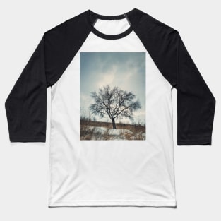 a tree on the snowy hill Baseball T-Shirt